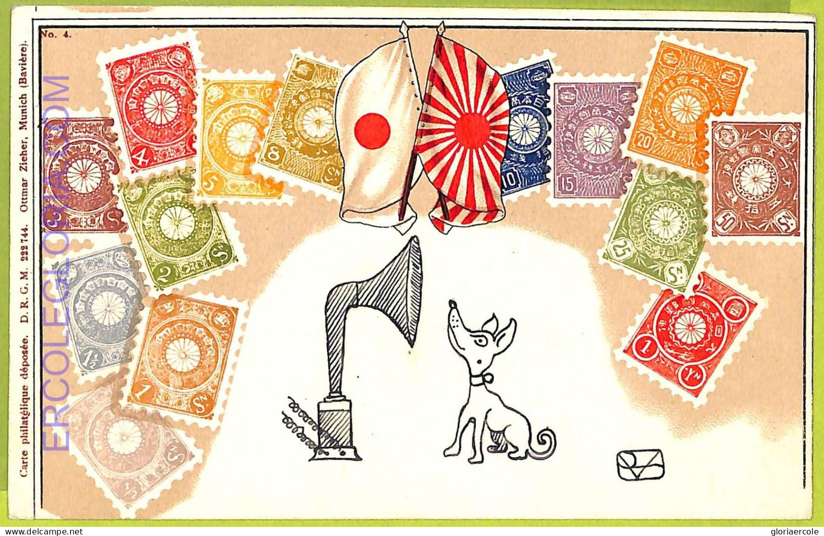 Ae9885 - JAPAN  -  VINTAGE  POSTCARD - STAMPS ON POSTCARD - ZIEHER - Ethiopie