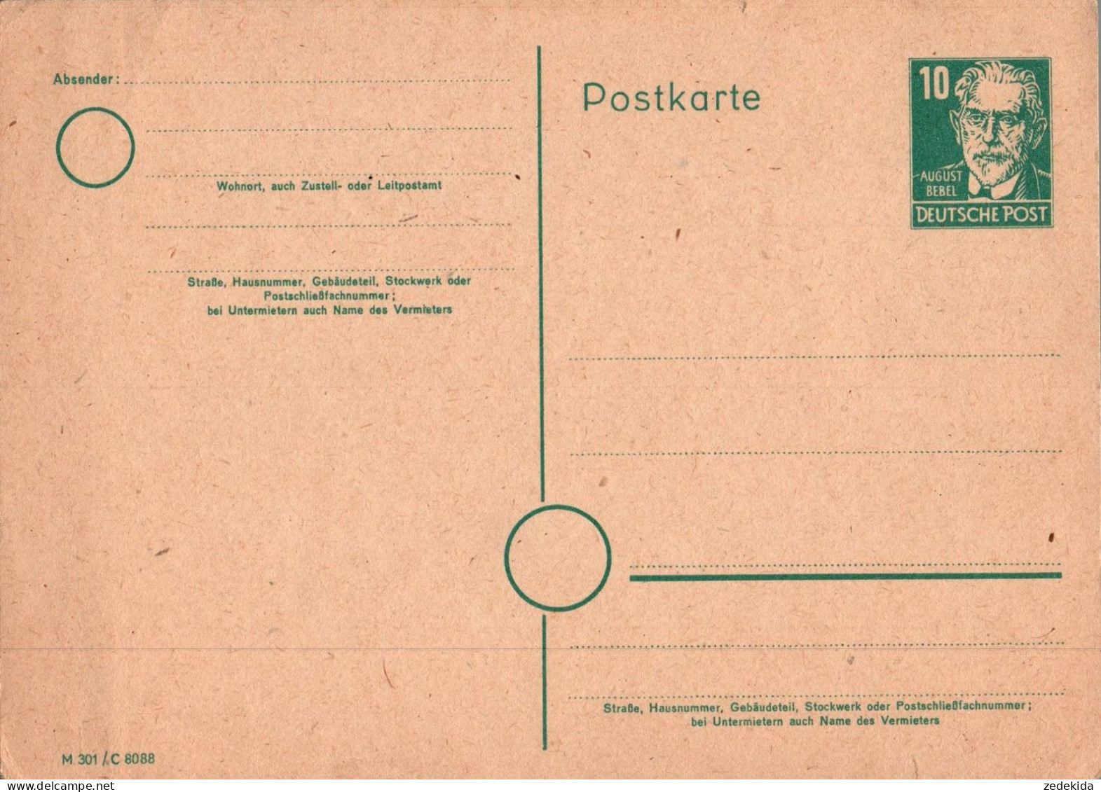 H0023 - Ganzsache August Bebel - Postales - Nuevos