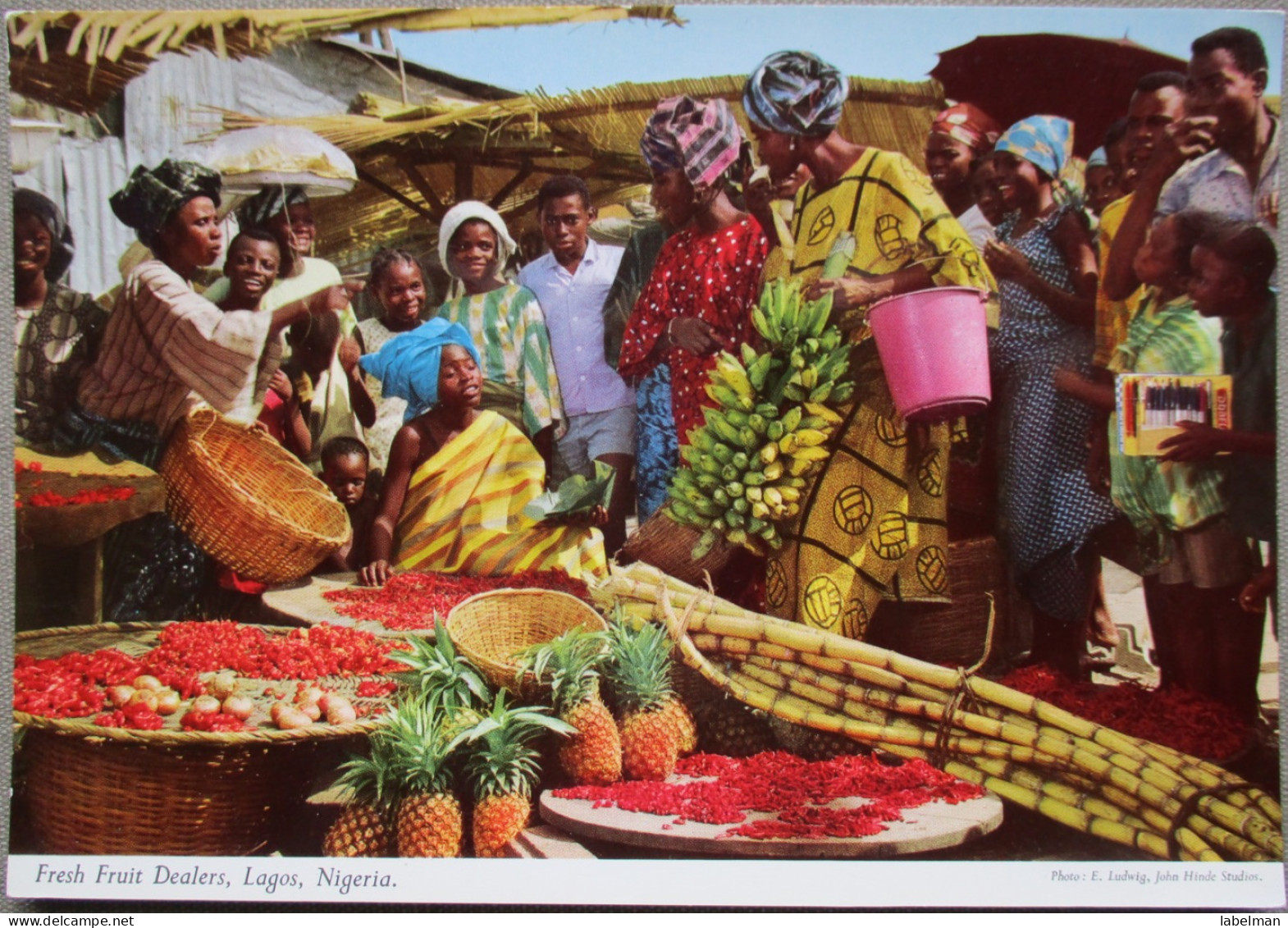 AFRICA NIGERIA LAGOS FRUIT DEALERS MARKET POSTCARD POSTKARTE ANSICHTSKARTE CARTE POSTALE CARTOLINA PHOTO CARD KARTE - Nigeria