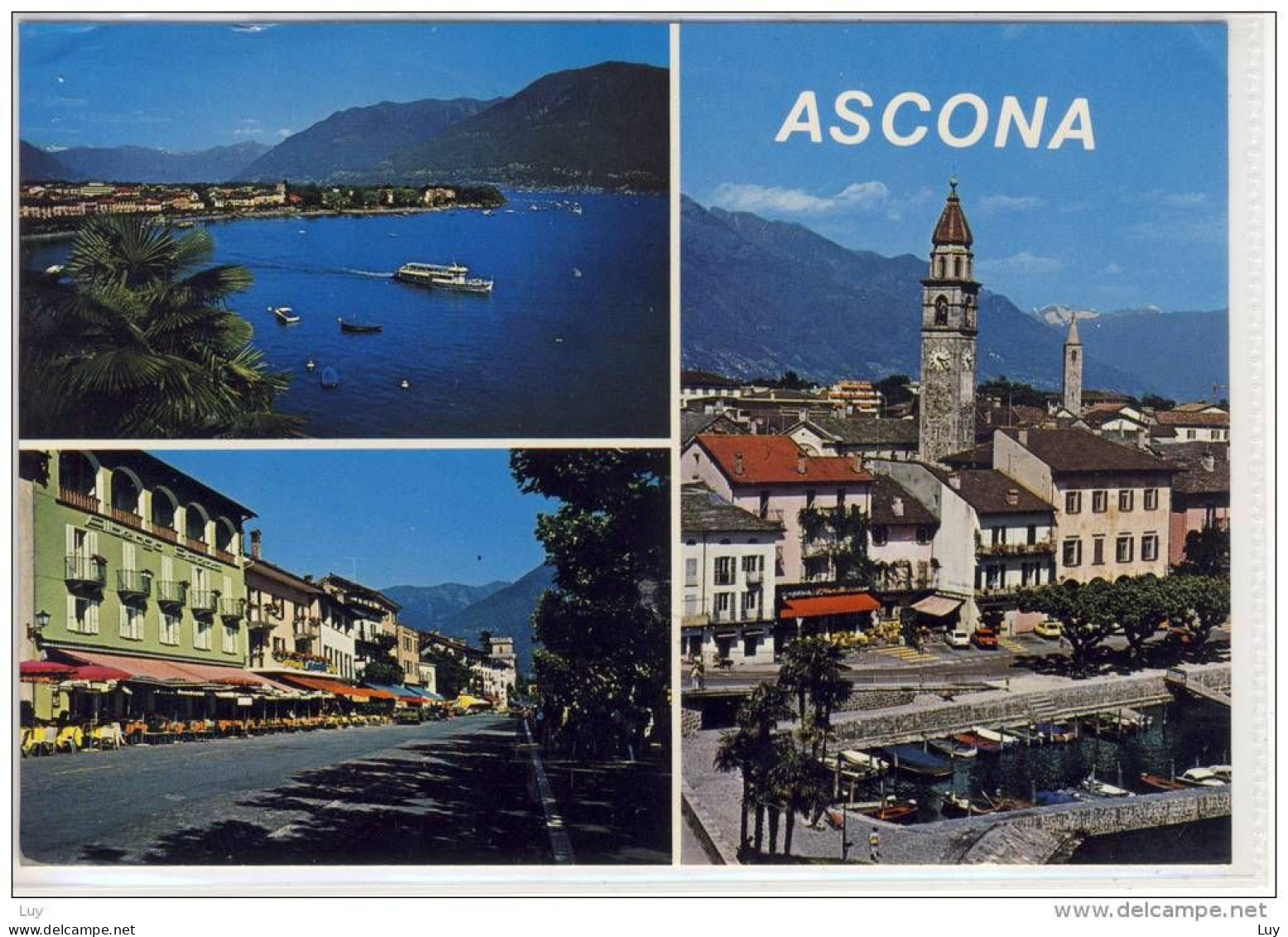 ASCONA - Mehrbildkarte, Lago Maggiore, Kirchturm - Ascona