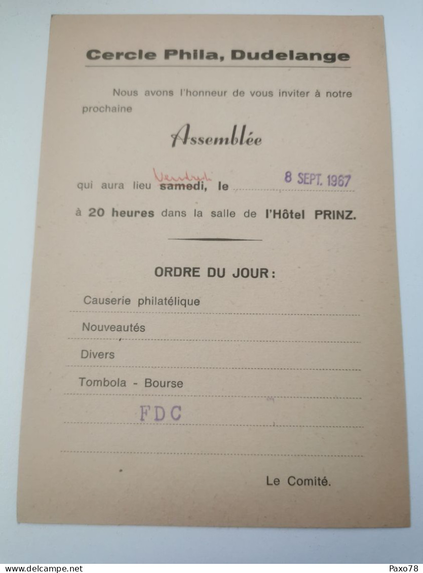 Entier Postaux, Cercle Philatélique Dudelange 1967 - Entiers Postaux
