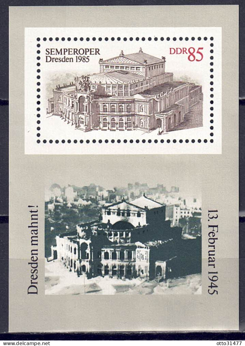 DDR 1985 - Semperoper, Block 80, Postfrisch ** / MNH - 1981-1990