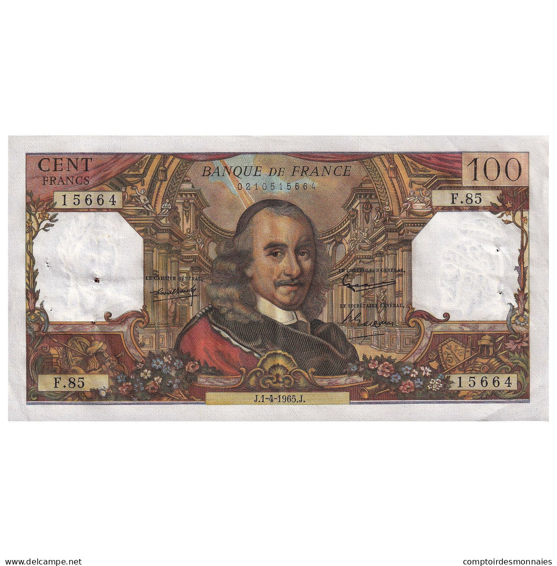 France, 100 Francs, Corneille, 1965, F.85, TTB, Fayette:65.7, KM:149a - 100 F 1964-1979 ''Corneille''