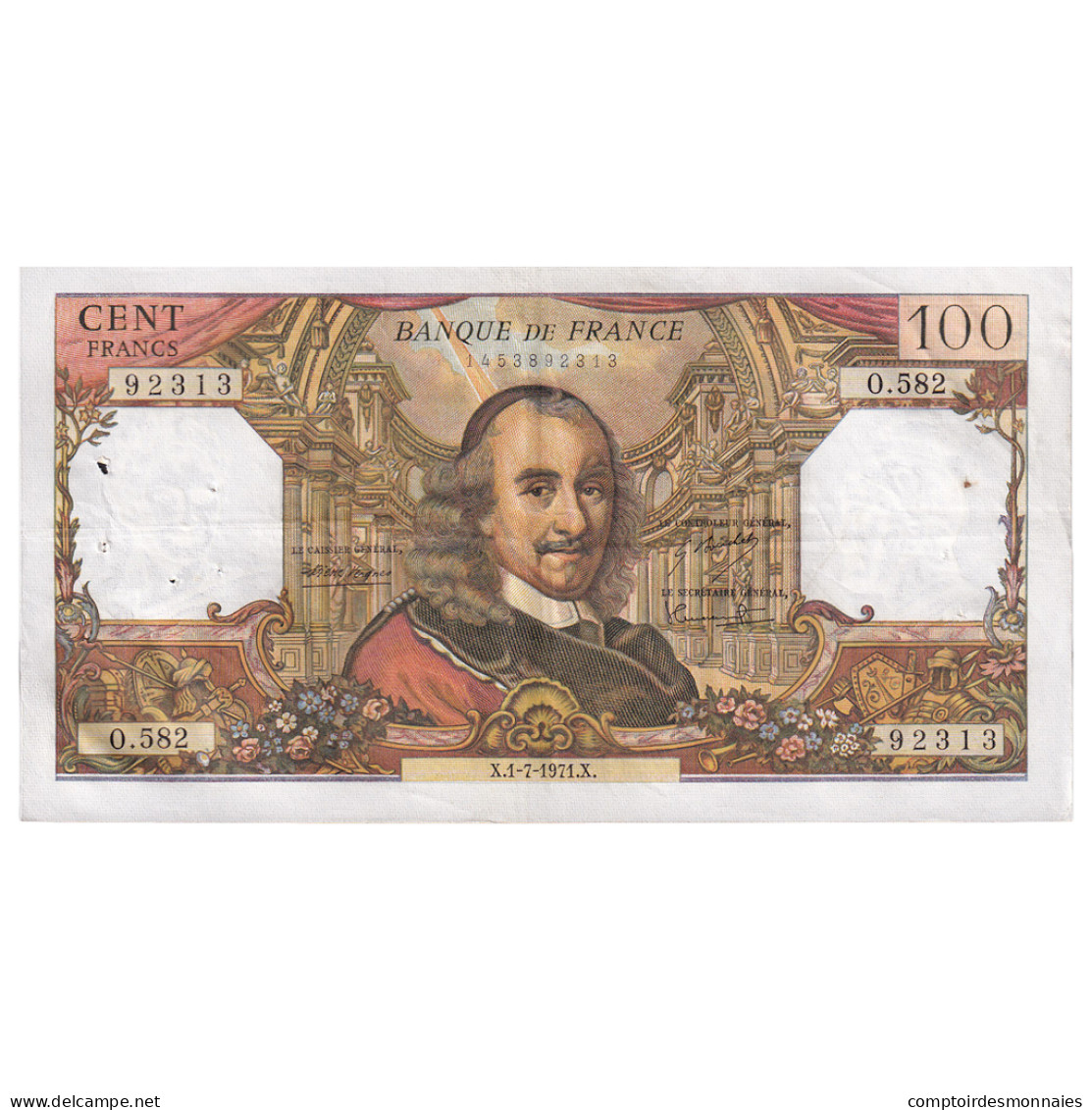 France, 100 Francs, Corneille, 1971, O.582, TTB, Fayette:65.36, KM:149d - 100 F 1964-1979 ''Corneille''