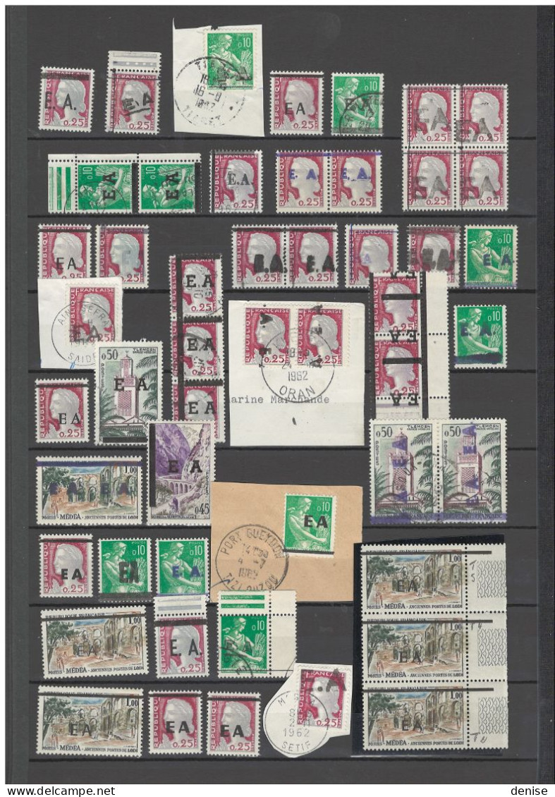 Algerie - SURCHARGES EA - Lot De  Timbres ,fragments Et Plis  - DEPART 1 EURO - Collections, Lots & Series