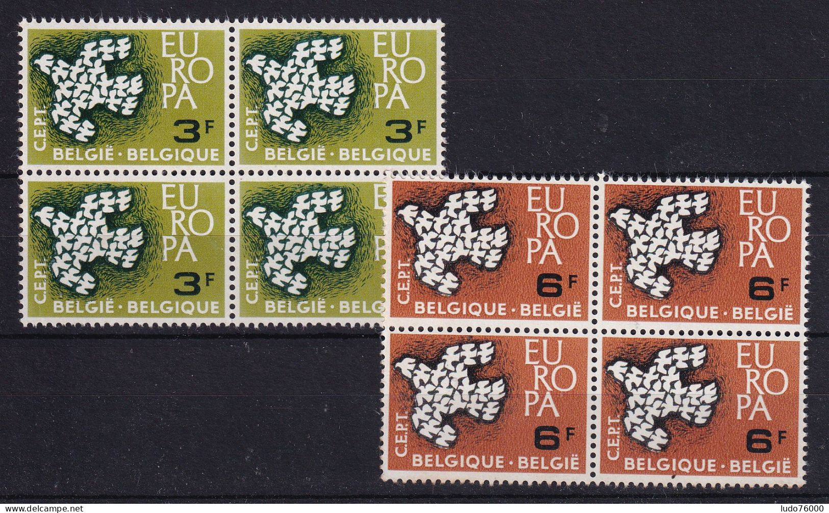 D 753 / BELGIQUE / LOT N° 1193/1194 BLOC DE 4 NEUF** COTE 4€ - Colecciones