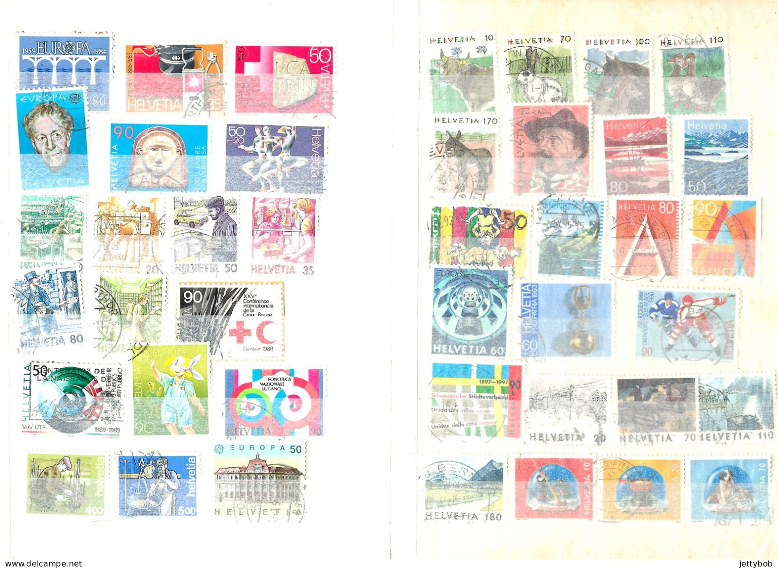 SWITZERLAND Small Collection Of 350+ All Different Stamps In 2 Small 8 Page Stockbooks. Mainly Used - Collections