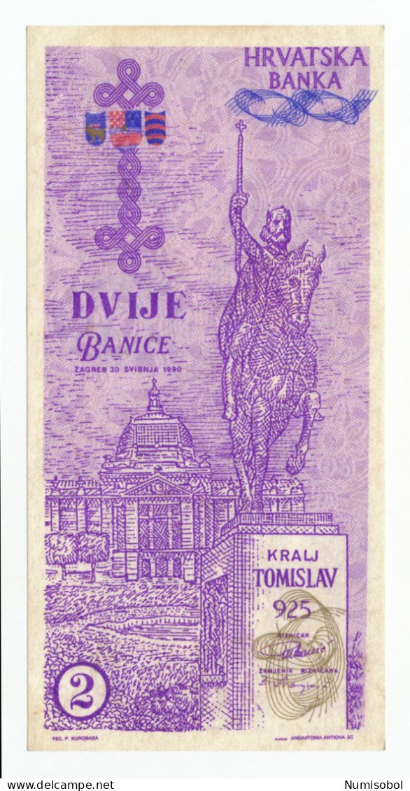 CROATIA, HRVATSKA - 2 Banice Proposal Propaganda Banknote 1991. UNC. (C021) - Croatie