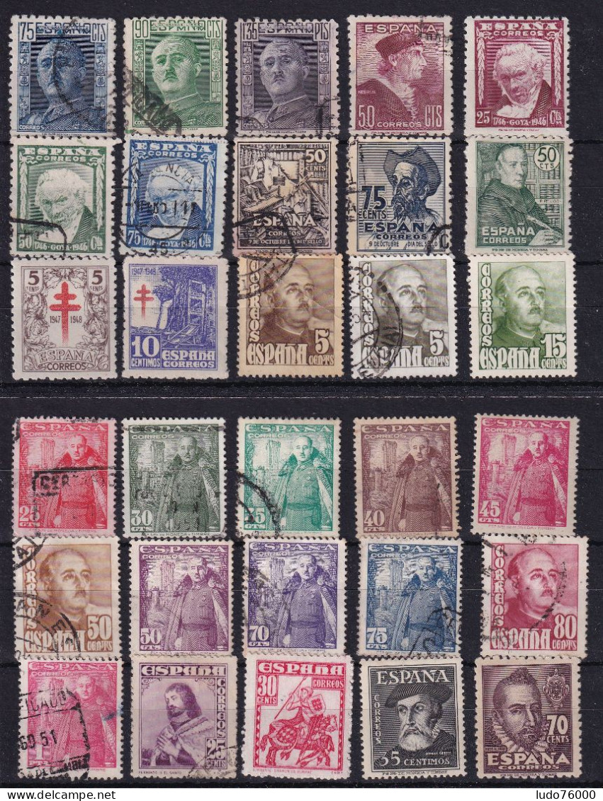 D 753 / ESPAGNE / LOT ENTRE ANNEE 1946/1949 NEUF*/**/OBL / 2 SCANS - Colecciones