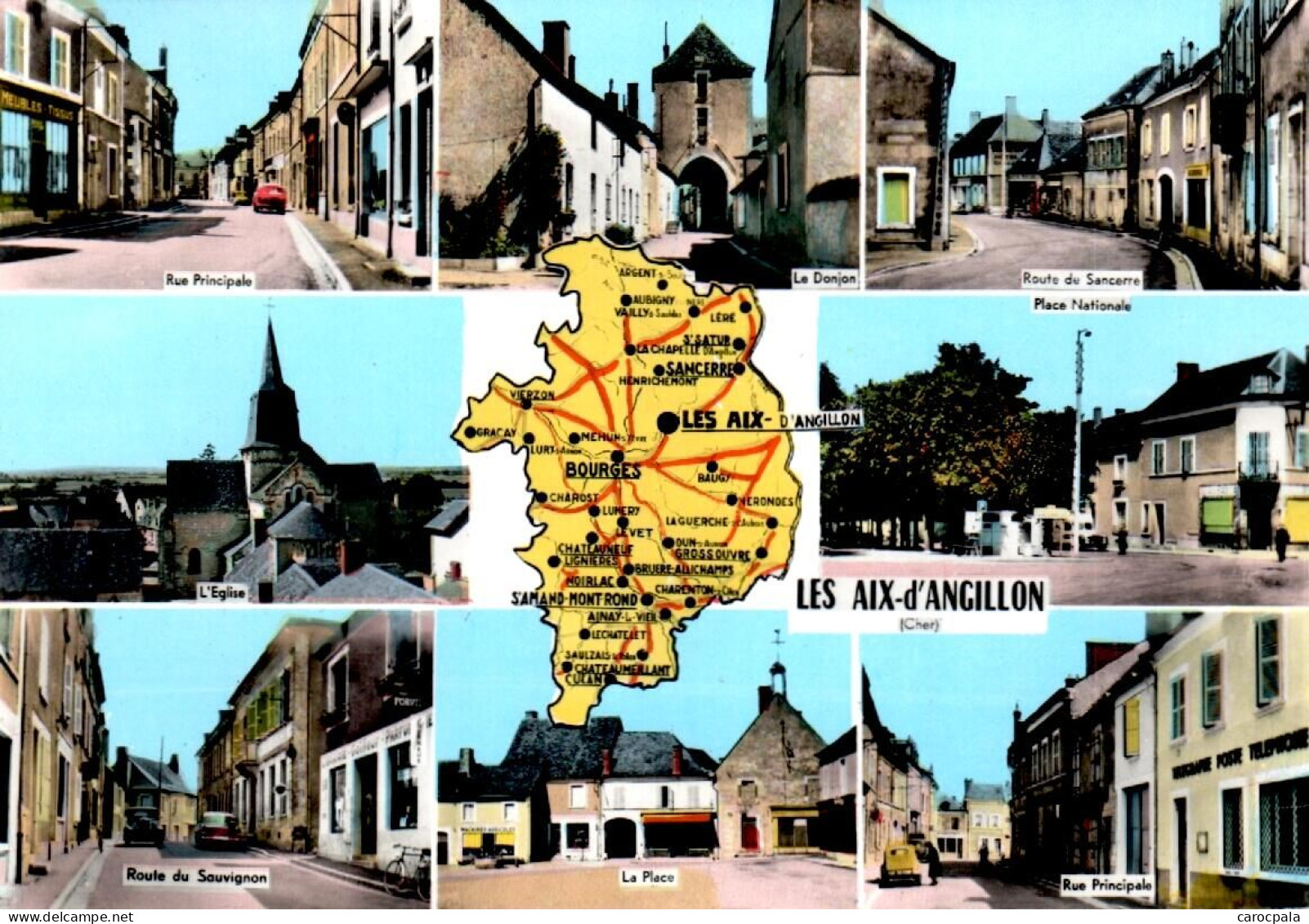 Carte Vers 1970 Les Aix D'Angillon : Multivues - Les Aix-d'Angillon