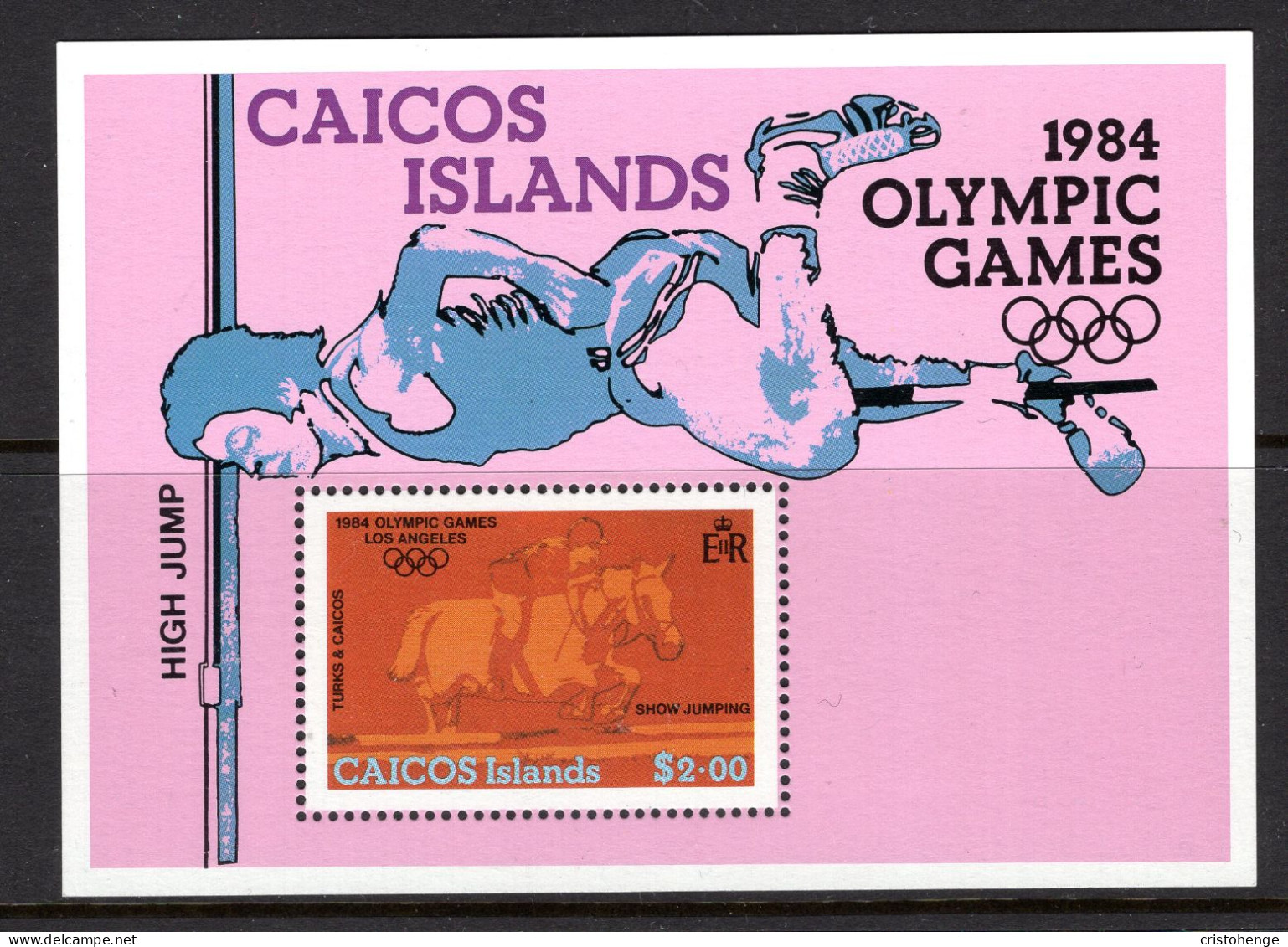 Caicos Islands 1984 Olympic Games, Los Angeles MS MNH (SG MS49) - Turks & Caicos