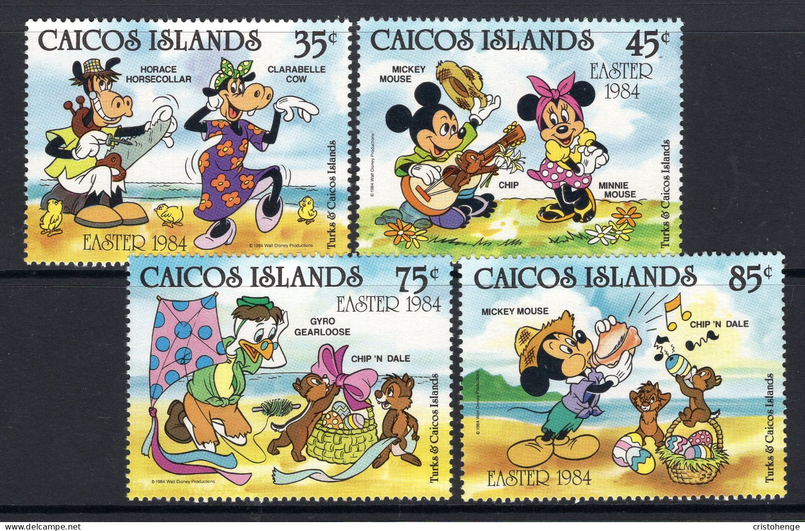 Caicos Islands 1984 Easter - Walt Disney Characters Set MNH (SG 50-53) - Turks & Caicos