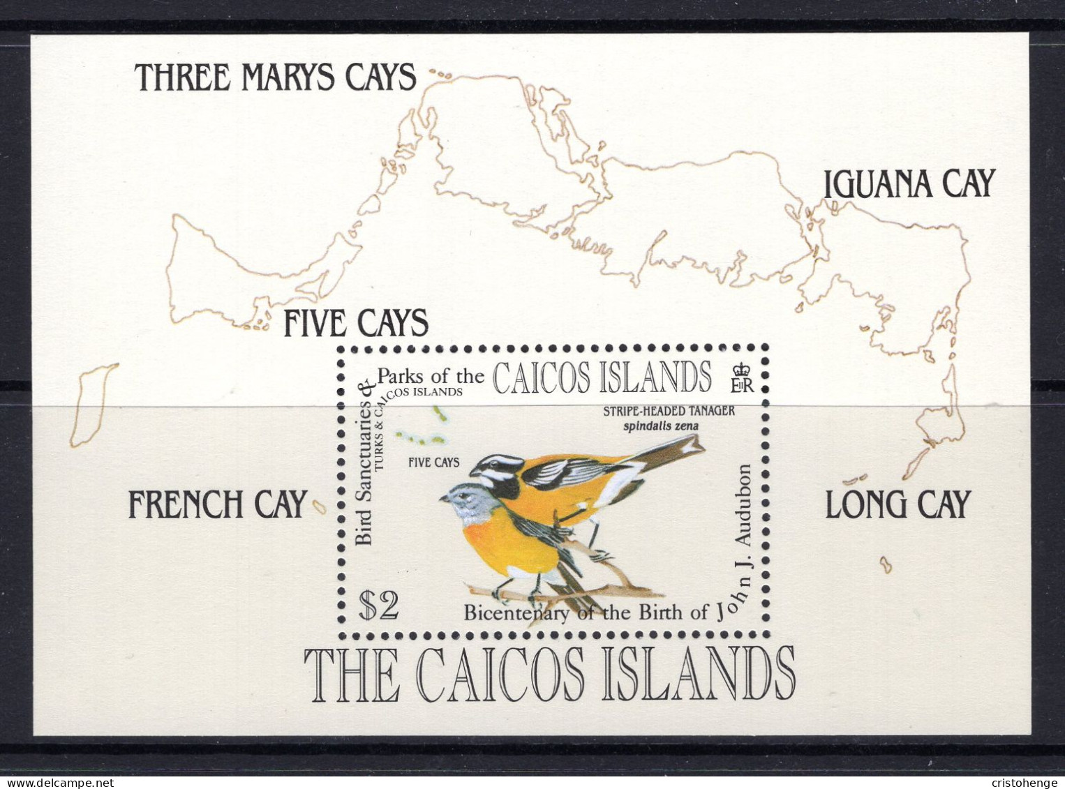 Caicos Islands 1985 Birth Centenary Of John J. Audubon MS MNH (SG MS72) - Turks & Caicos