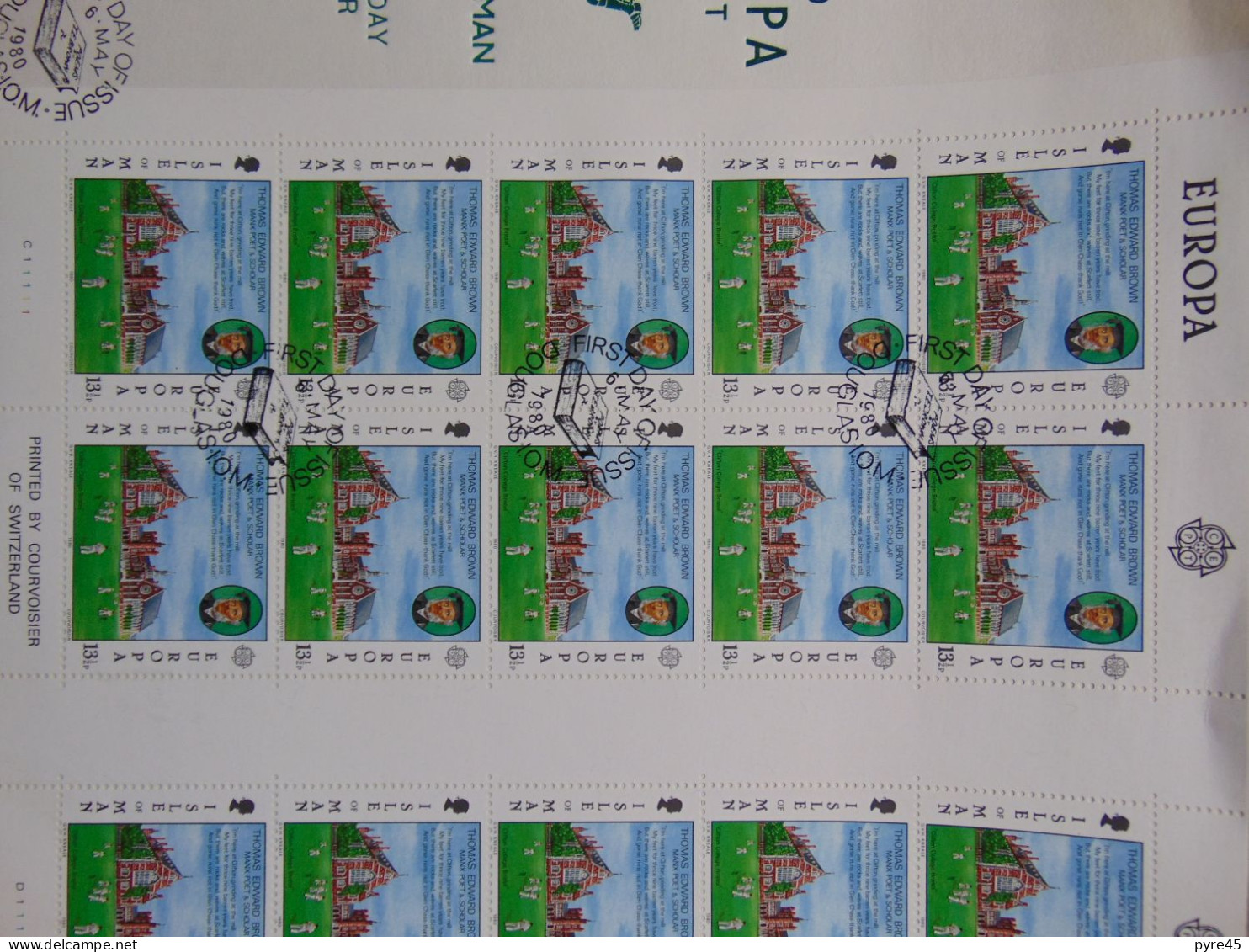 GB, Ile De Man, FDC, Enveloppe Grand Format, 1980 + Feuille N° 158 ( Côte 13€ ) - Man (Ile De)