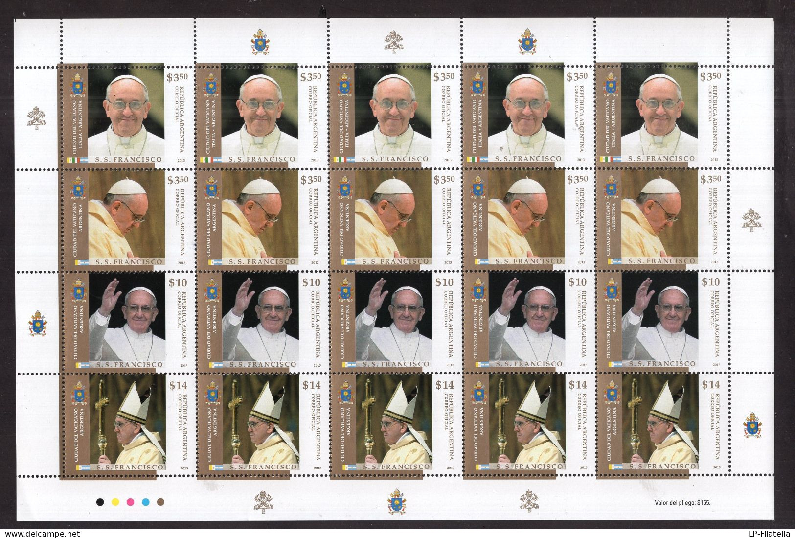 Argentina - 2013 - Beginning Of The Pontificate Of His Holiness Francisco - Unused Stamps