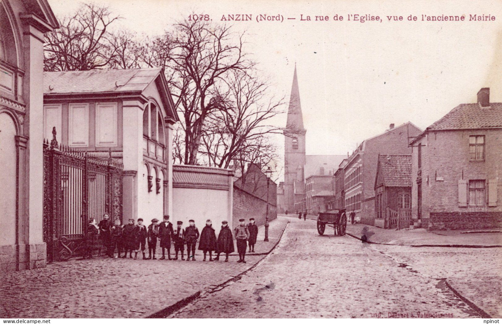 C P A -  59 - ANZIN -    La Rue De L'église - Anzin