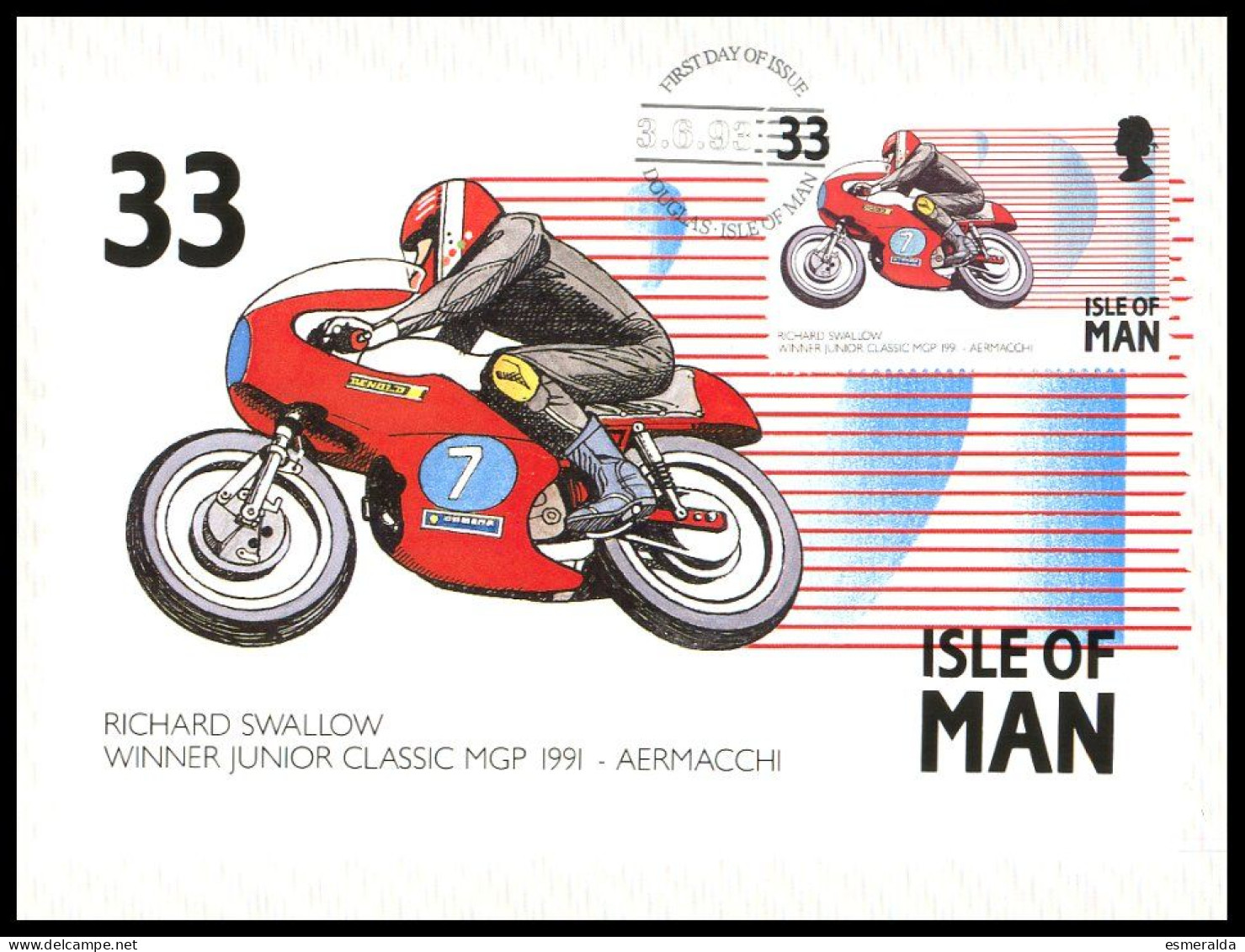 (IOM2)  Manx. Motor Cycling Events 1993. SG 567/71 Set Of 5 Stamp Cards.oblit.1er Jour - Man (Ile De)