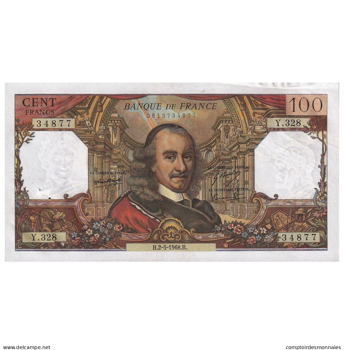 France, 100 Francs, Corneille, 1968, Y.328, TTB+, Fayette:65.22, KM:149c - 100 F 1964-1979 ''Corneille''