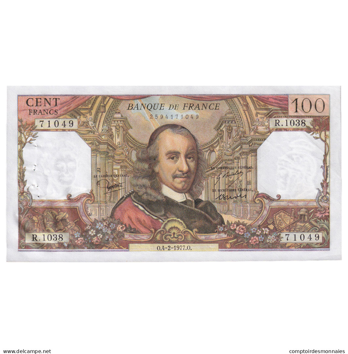 France, 100 Francs, Corneille, 1977, R.1038, SUP, Fayette:65.56, KM:149f - 100 F 1964-1979 ''Corneille''