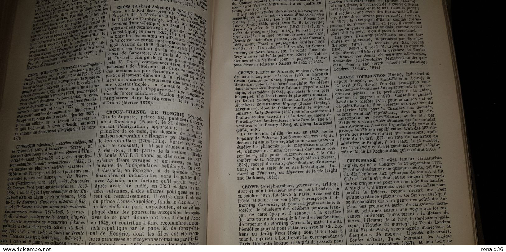 Livre Ancien 1880 DICTIONNAIRE DES CONTEMPORAINS Personnes Notables Par G Vapereau BISMARCK NAPOLEON PAPON PICHOT RAVEL - Dictionnaires