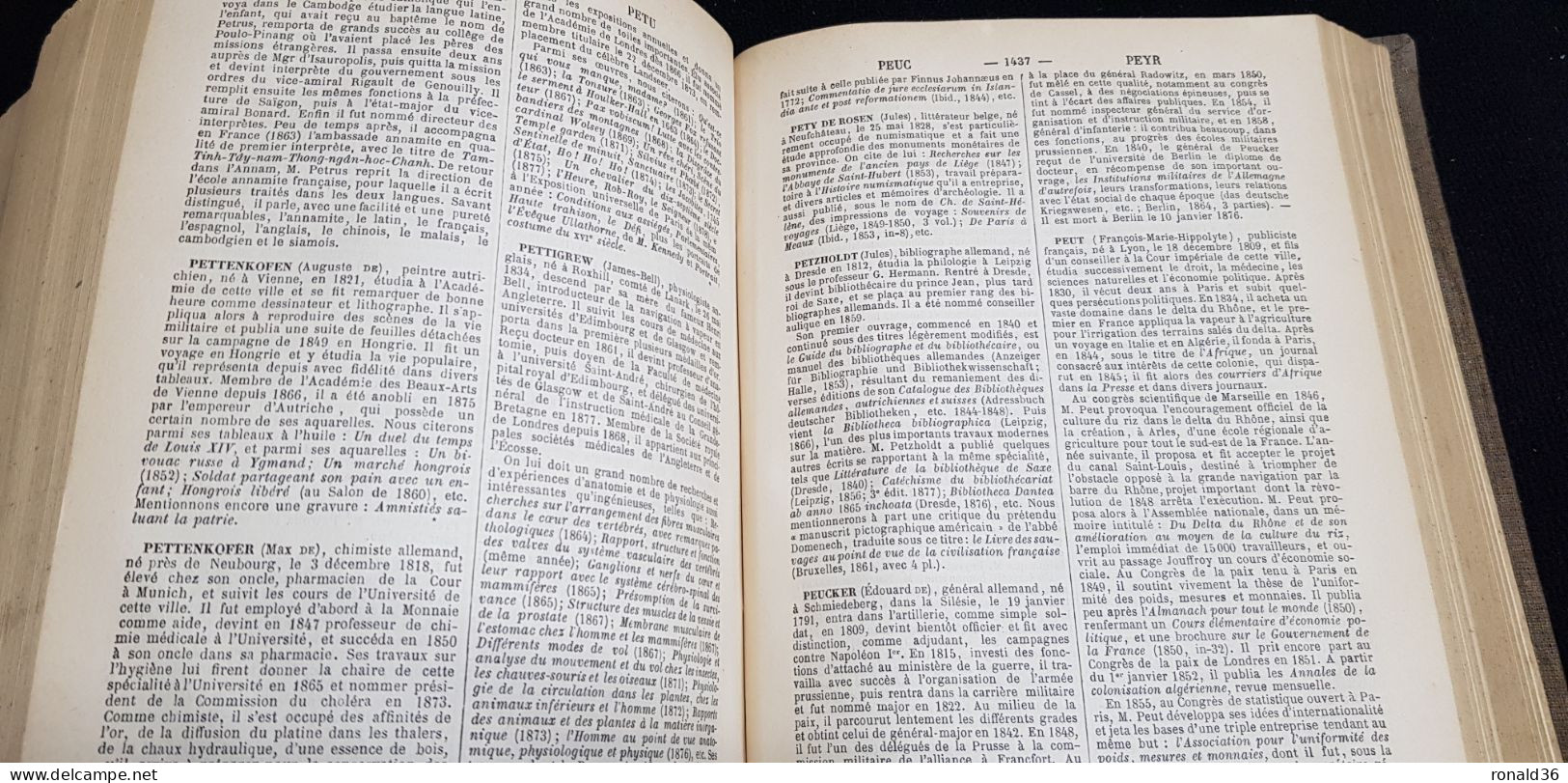 livre ancien 1880 DICTIONNAIRE DES CONTEMPORAINS Personnes Notables par G Vapereau BISMARCK NAPOLEON PAPON PICHOT RAVEL