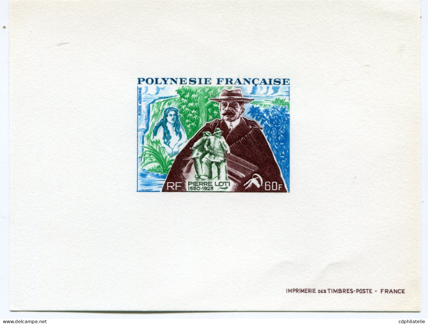 POLYNESIE FRANCAISE EPREUVE DE LUXE DU PA  76 50éme ANNIVERSAIRE DE LA MORT DE PIERRE LOTI - Non Dentelés, épreuves & Variétés