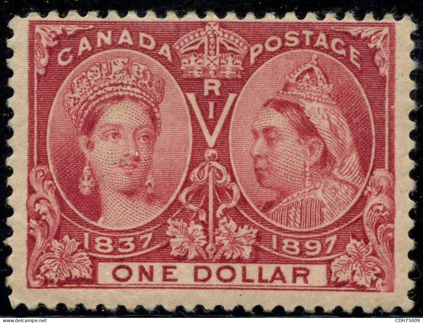 CANADA - YVERT 49  - 1 DOLLAR ROUGE VICTORIA * - Ungebraucht