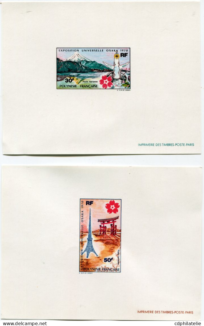 POLYNESIE FRANCAISE EPREUVES DE LUXE DES PA 32 / 33 EXPOSITION UNIVERSELLE D'OSAKA AU JAPON - Imperforates, Proofs & Errors