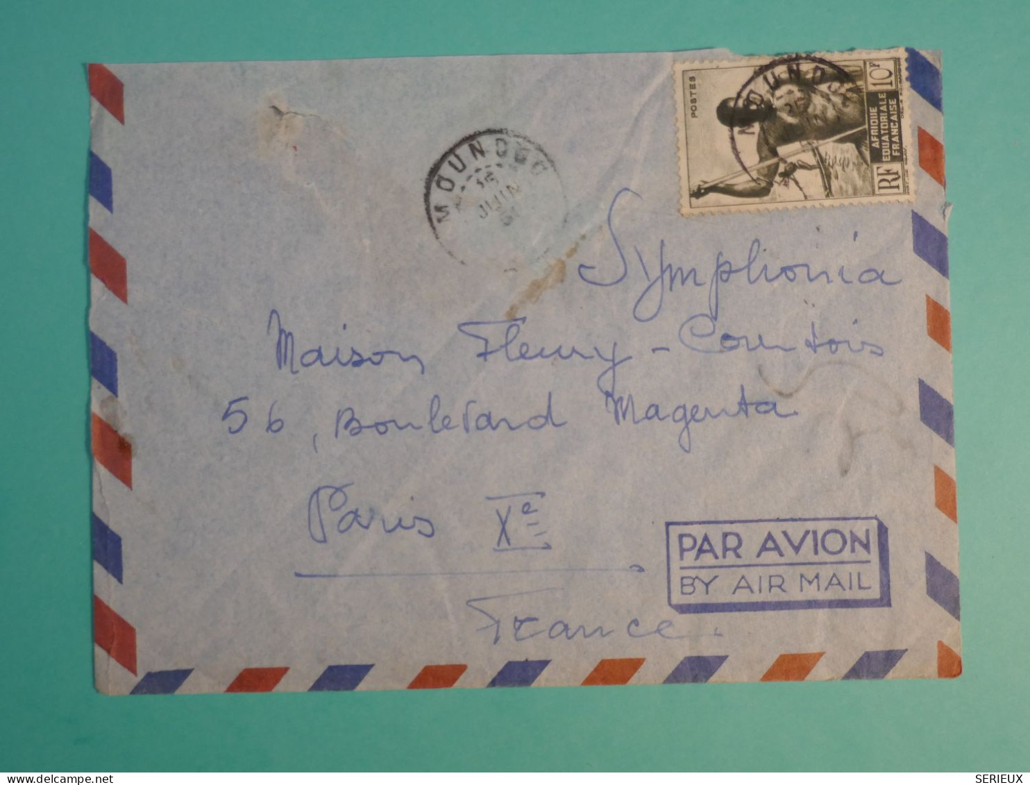 DI 3 AEF   BELLE  LETTRE   1959  PETIT BUREAU  MONDUO  A NICE PARIS  FRANCE +AFF. INTERESSANT+++++ - Briefe U. Dokumente