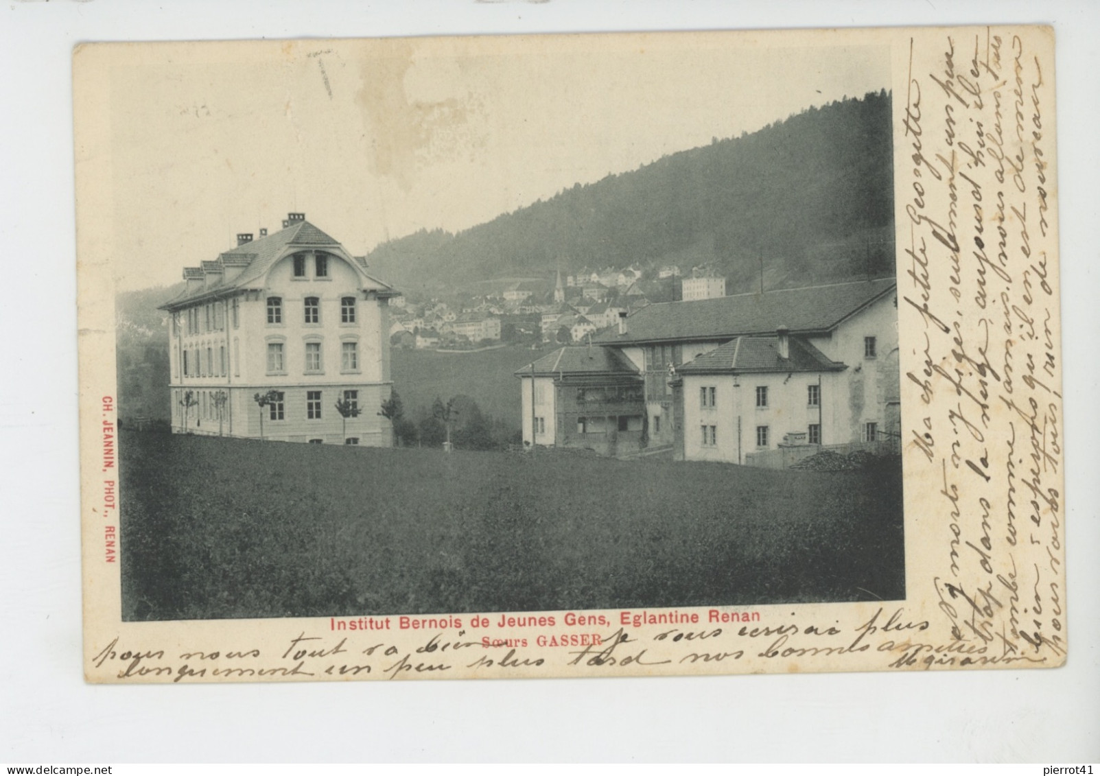 SUISSE - BERNE - RENAN - Institut Bernois De Jeunes Gens , Eglantine Renan - Soeurs GASSER - Renan