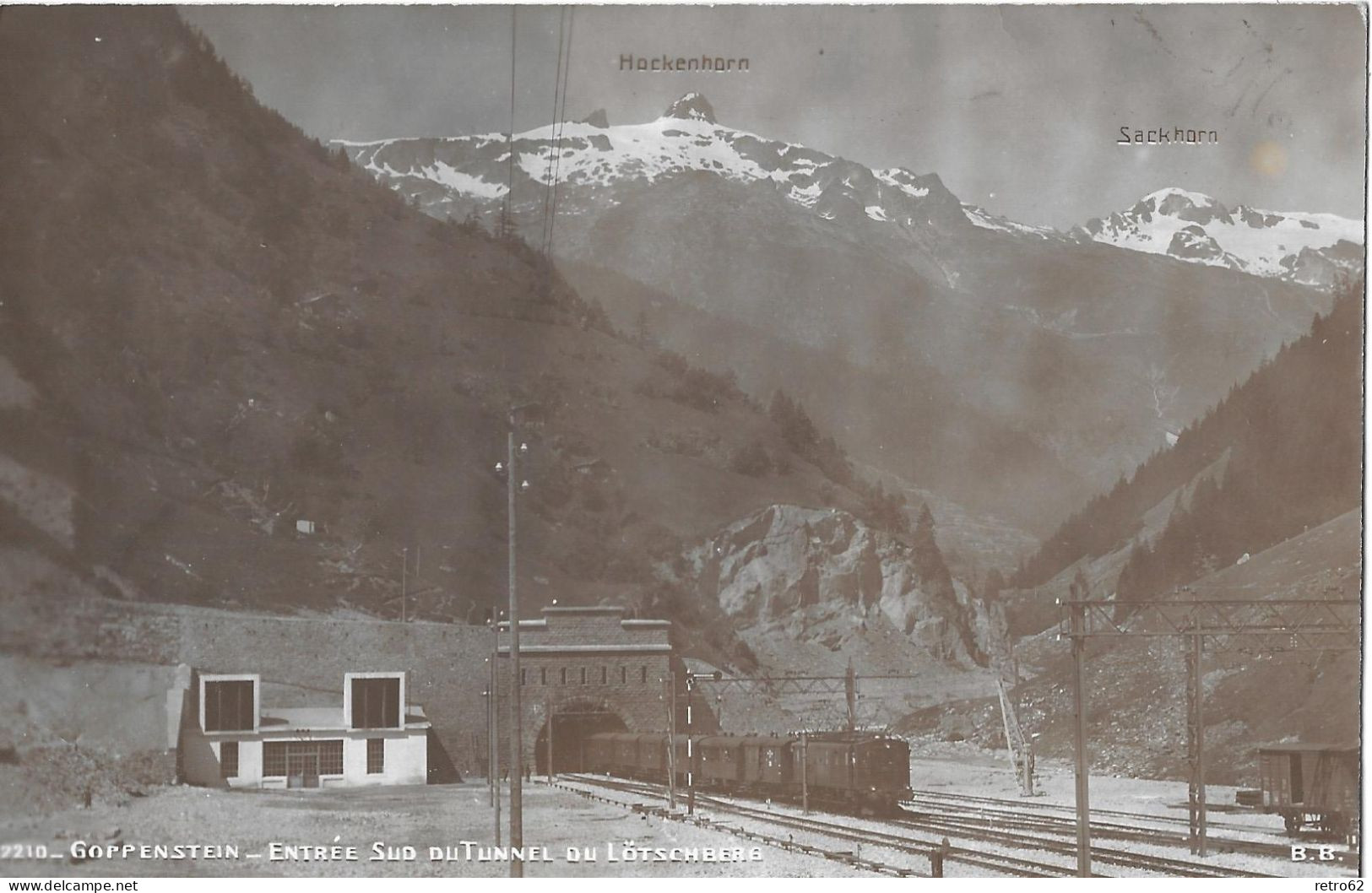 GOPPENSTEIN ► Entrée Sud Du Tunnel Du Lötschberg, Zugkompositionbeim Verlassen Des Tunnels, Ca.1930 - Ferden