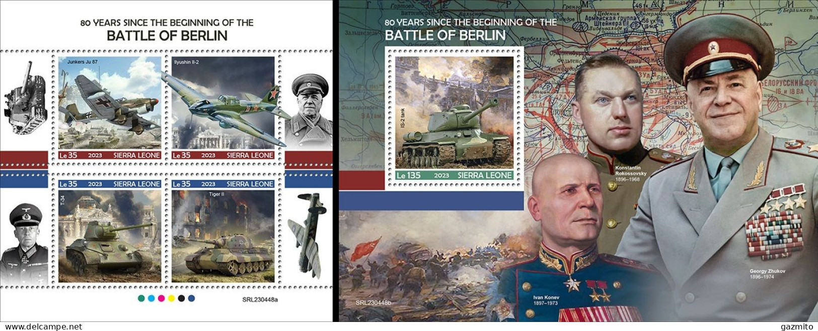 Sierra Leone 2023, WWII, Battle Of Berlin, 4val In BF +BF - Géographie