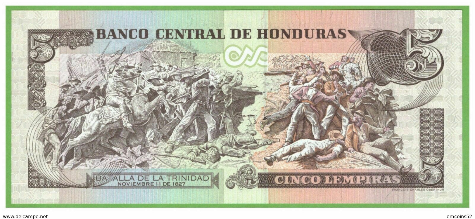 HONDURAS 5 LEMPIRAS 1996  P-81a UNC - Honduras