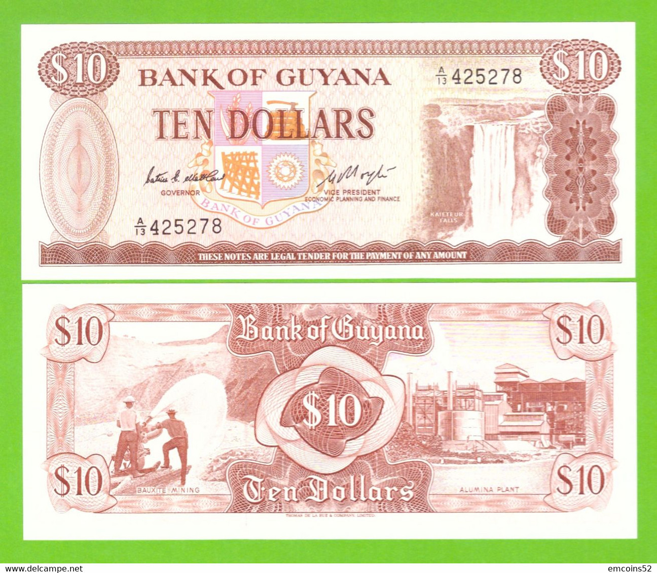 GUYANA 10 DOLLARS 1983- P-23c UNC - Guyana