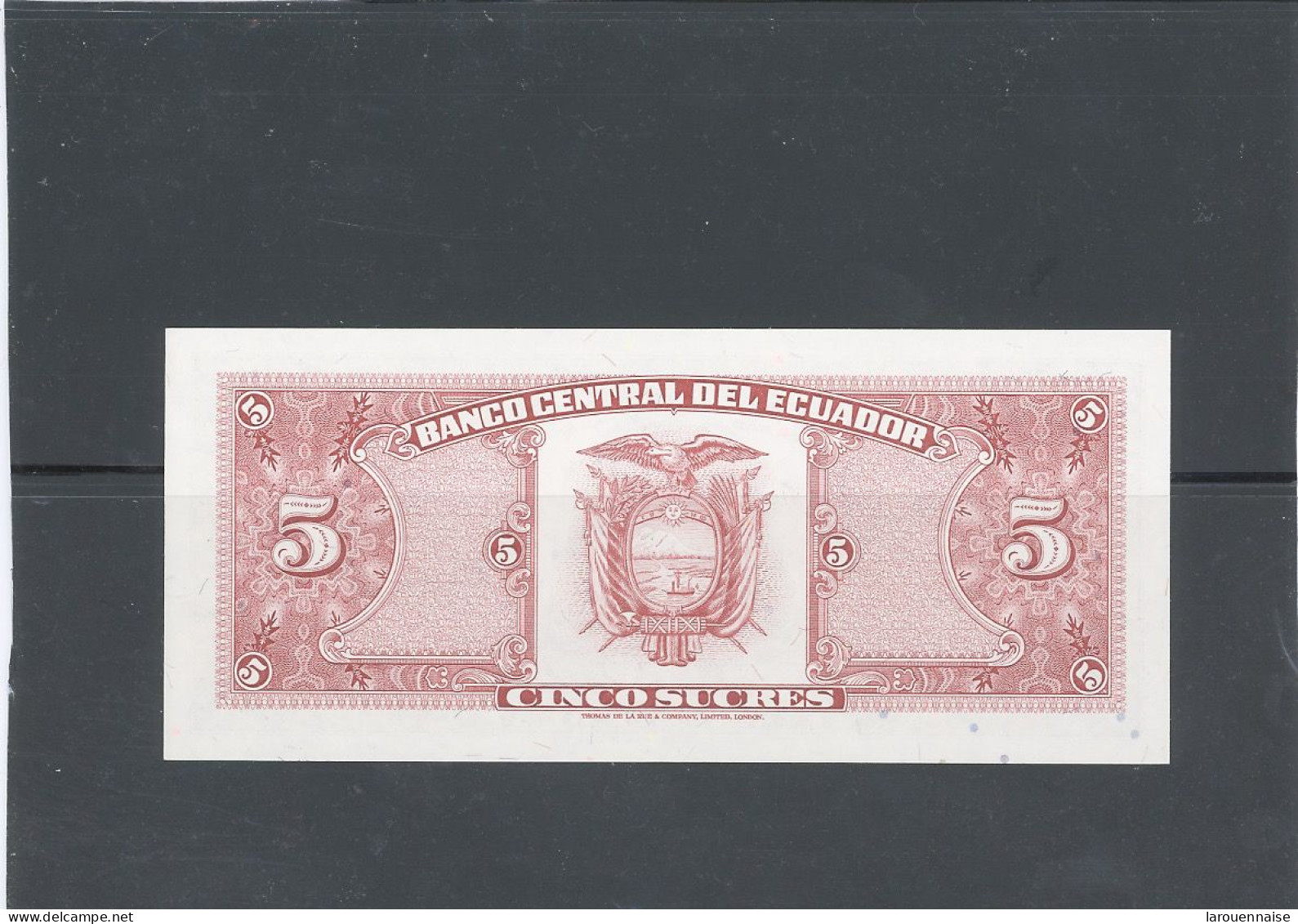 EQUATEUR - KP 108c -5 SACRES -22-11-1988 - Equateur