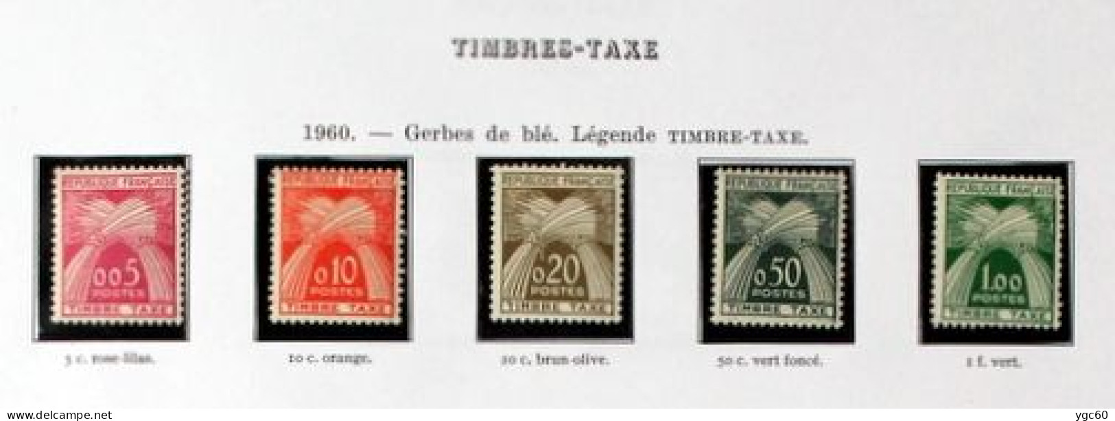 1960 - TIMBRES -TAXE N° 90 A 94  (Y&T) " GERBES DE BLÉ - LÉGENDE TIMBRE-TAXE " TBE / NEUFS - 1960-.... Mint/hinged