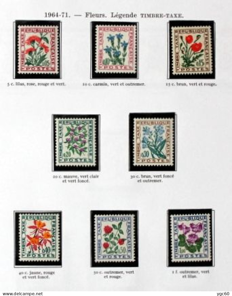 1964 / 1971 - TIMBRES -TAXE N° 95 A 102  (Y&T) " FLEURS - LÉGENDE TIMBRE-TAXE " TBE / NEUFS - 1960-.... Mint/hinged