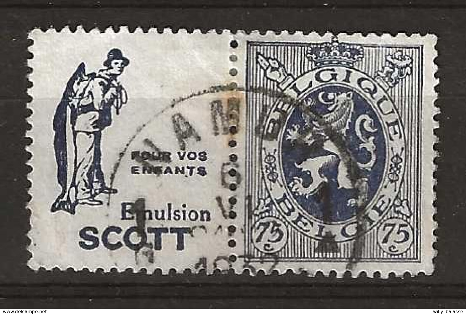 75c Bleu Emultion Scott  Enfants Obl NAMUR /1932 - Gebraucht