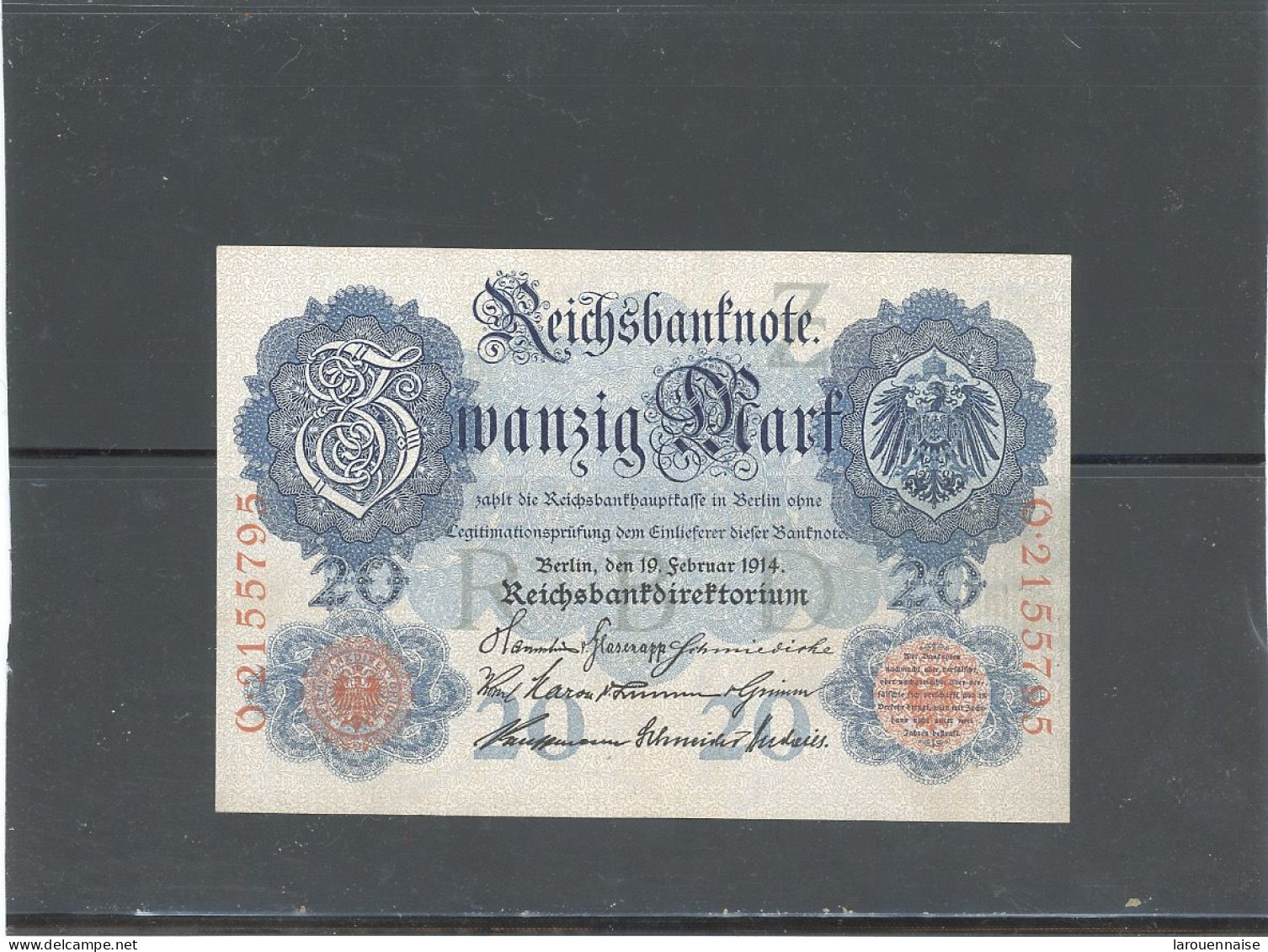 ALLEMAGNE - N° KP 46b - 20 MARK -19-2-1914 - 20 Mark