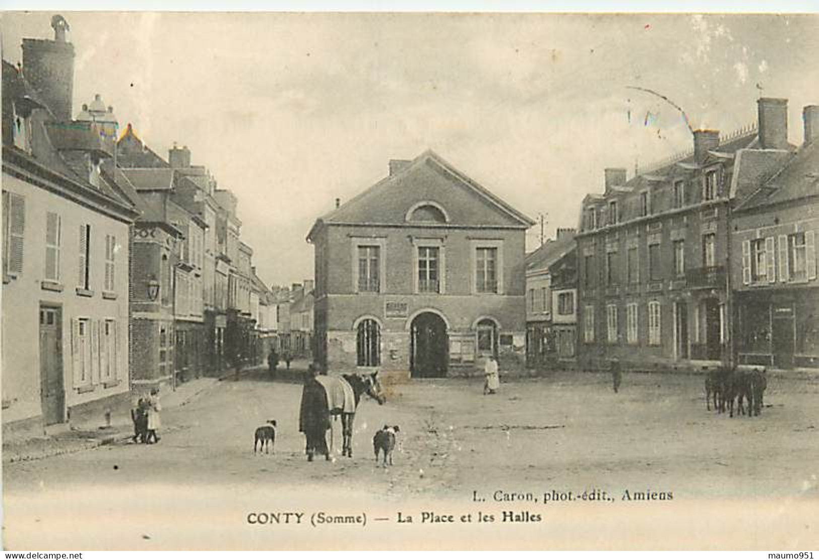 80 CONTY - La Place Et Les Halles - Conty