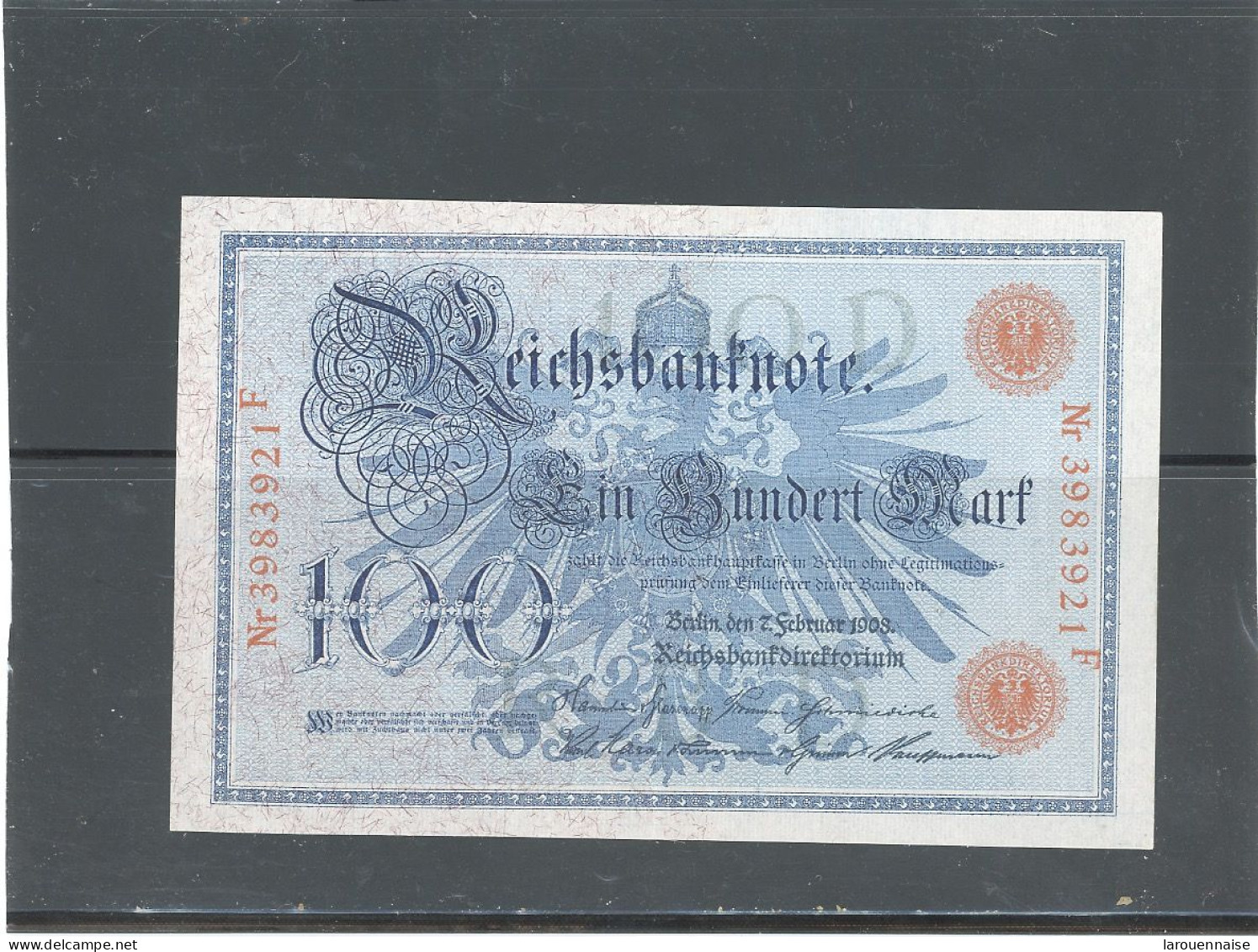 ALLEMAGNE - N° KP 33 - 100 MARK -7-2-1908 - 100 Mark