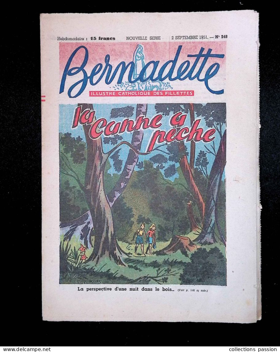 Illustré Catholique Des Fillettes, Hebdomadaire 2 Septembre 1951, N° 248,  Frais Fr 2.25 E - Bernadette
