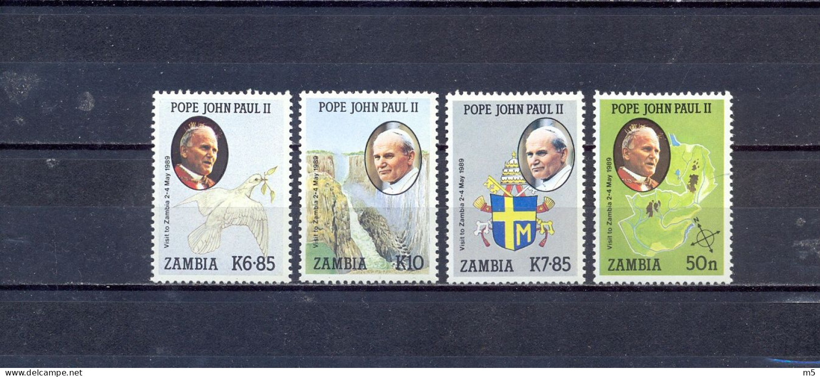 ZAMBIA - MNH - POPE JOHN PAUL / II -  MI.NO.478/81 - CV = 18 € - Papi