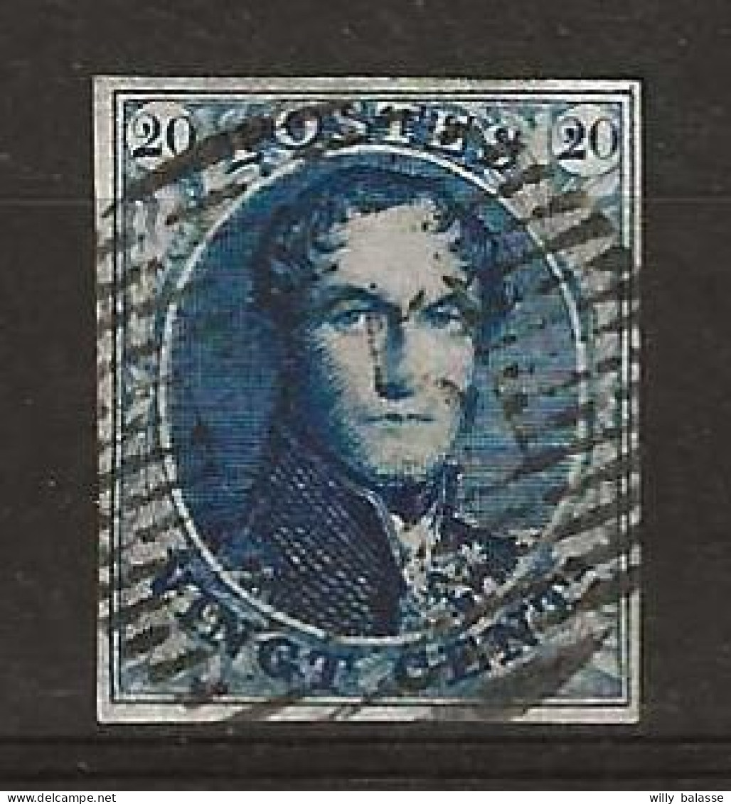 N°4, 20c Bleu  Bien Margé Obl Légère Effigie Dégagée - 1849-1850 Medaglioni (3/5)