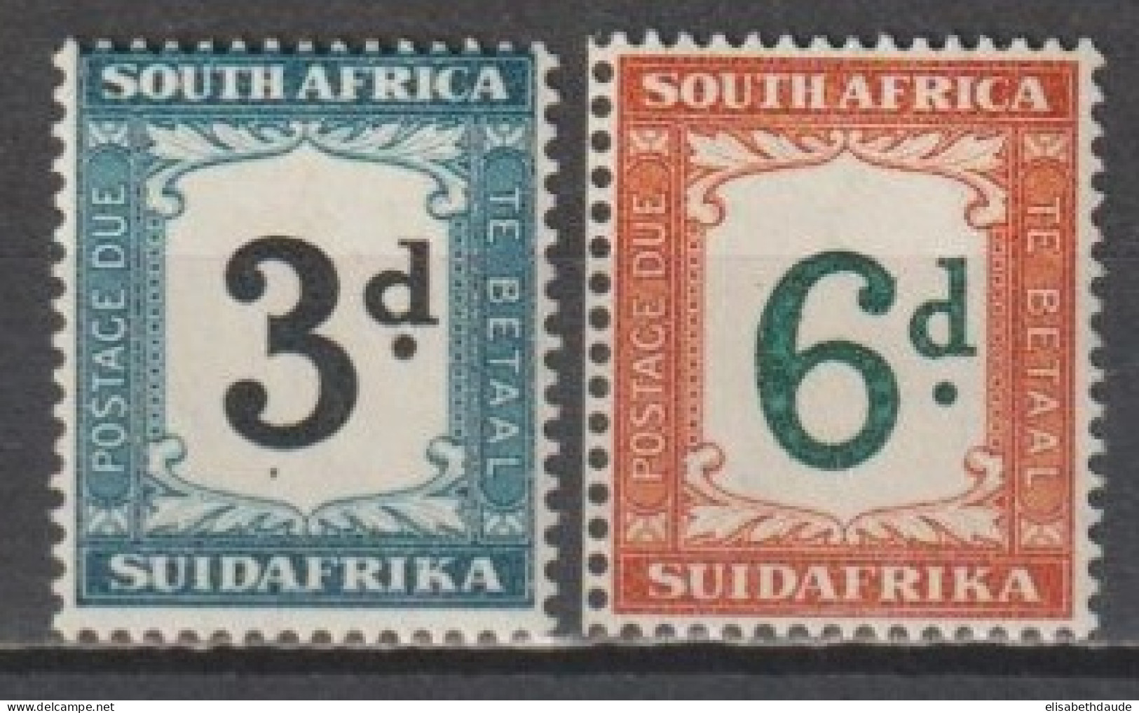 SOUTH AFRICA  - 1933 -  TAXE YVERT N°25/26 ** MNH ! - Strafport