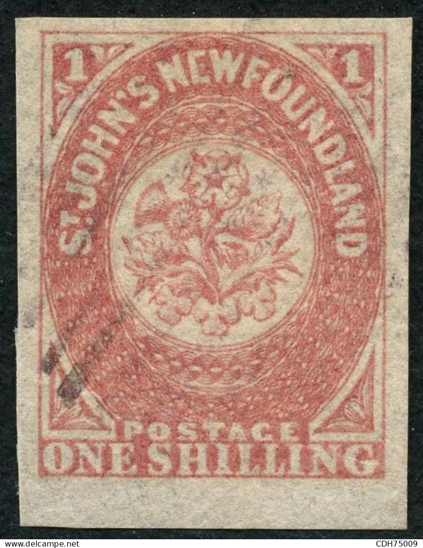 TERRE NEUVE - YVERT 19 - ONE SHILLING CARMIN - OBLITERE - 1857-1861