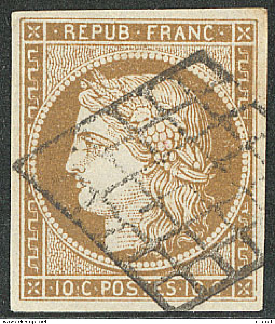 No 1a, Bistre-brun, Belle Nuance Foncée, Obl Grille. - TB - 1849-1850 Cérès