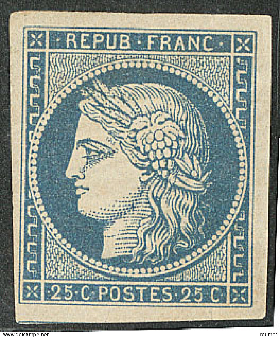 (*) No 4, Bleu, Nuance Foncée, Un Voisin, Légère Froissure Mais TB. - R - 1849-1850 Cérès