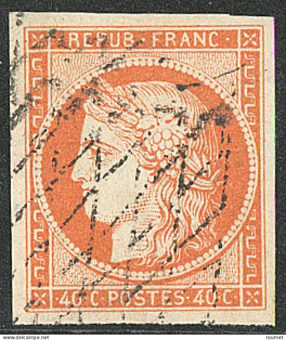 No 5, Orange, Obl Grille Sans Fin. - TB - 1849-1850 Cérès