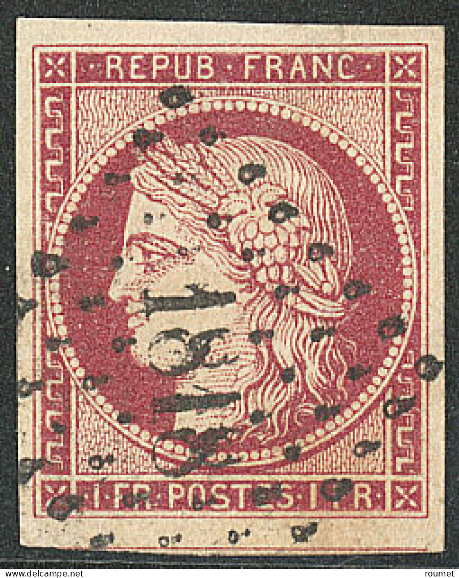 No 6, Carmin, Belle Nuance, Obl Pc 1818, Jolie Pièce. - TB - 1849-1850 Cérès